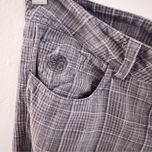 Vintage Y2K Bohemian Army Plaid Capris 2000s Pants Cropped Low Rise - Picture 2 of 7